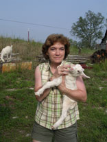 Jackie and the goats